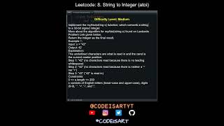 Leetcode 8. String to Integer (atoi) in Python | Python Leetcode | Python Coding Tutorial