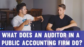 What does an auditor in a public accounting firm do?