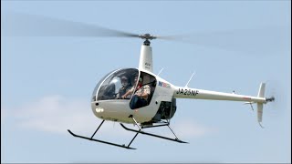 【ヘリコプター】 Robinson R22 JA25NF （日本フライトセーフティ）「二人乗りの小さなヘリ」の離着陸・東京ヘリポート   4K