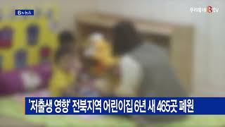 '저출생 영향' 전북지역 어린이집 6년 새 465곳 폐원