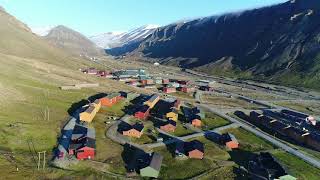 Drone Flight over Longyearbyen Svalbard