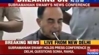 Subramanian Swamy accuses Sonia Gandhi and Rahul Gandhi for illigal land grab - Times Now