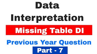 Missing Tabular Data Interpretation Question from Previous year for SBI CLERK 2018 EXAM | Part 7