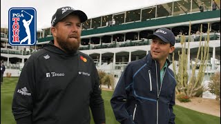 Shane Lowry plays Nos. 16-18 at TPC Scottsdale with Smylie Kaufman