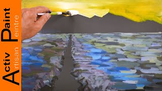 노란색 풍경 아크릴 그림  yellow landscape acrylic painting