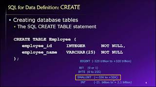 Topic 03, Part 02 - Introduction to the SQL CREATE TABLE Statement