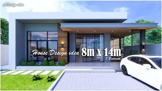 Simple House | House design idea |  8m x 14m (112sqm) | 3Bedroom