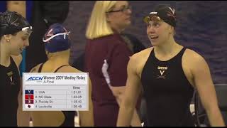 ACC 2022 : UVA BREAK NCAA RECORD IN 200 MEDLEY RELAY