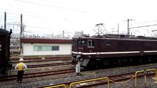 EF64 1001+旧客 回9891ﾚ　尾久駅にて連結～発車