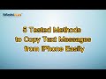 5 Tested Methods to Copy Text Messages from iPhone Easily