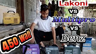 Review Mesin Las 450watt LAKONI vs MULTIPRO vs BENZ Terlaris dikelasnya