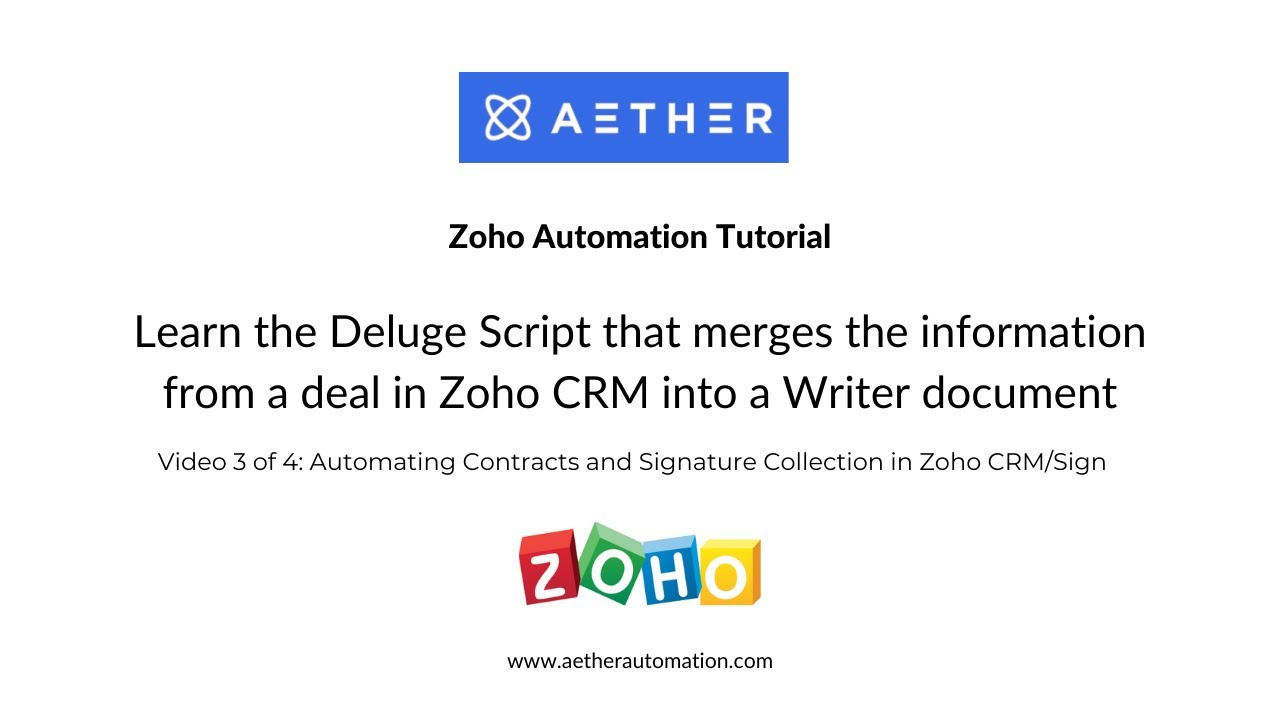 How To Write A Deluge Function To Merge And Send A Contract In Zoho CRM ...