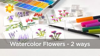 How to Paint 6 Watercolor Flowers (2 ways - stamped and painted!)