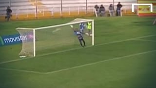 Player scores incredible goal from his own half