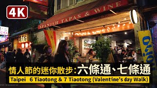 Taipei 6 Tiaotong ＆ 7 Tiaotong（Valentine's day Walk）2021情人節的迷你散步：林森北路六條通＆七條通【4K】／台湾TaiwanWalkingTour