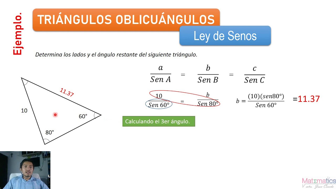 LEY DE SENOS | TRIÁNGULOS OBLICUÁNGULOS | EJERCICIO 1 | EJEMPLO 1 - YouTube