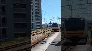 JR南武線E233系8000番台快速尻手駅通過シーン