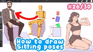 how to EASILY draw SITTING POSES! | Full Drawing Tutorial - Art Bootcamp #26/30