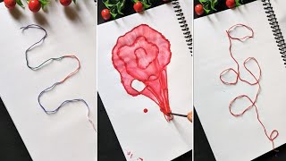 5 Unique Thread Art 😱🌹 || Satisfying Thread Painting♥️|| How to Make Thread Art