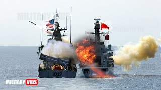 War Began! US Navy Hit China Warship by Using Guided Missiles As Crossing Quietly South China Sea
