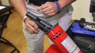 Instructional how-to video for properly clearing a firearm, using a clearing barrel.