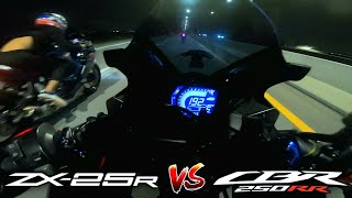 ZX25R (Original เดิมๆ) vs CBR250RR (Tuning fuel E20 รีแมพ จูนเต็มระบบ)