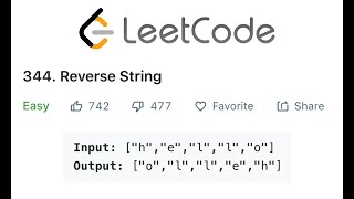 DSA Strings | Reverse String Problem | Leetcode problem number 344 with Python #leetcode #dsa #ai