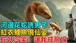 民間故事：河邊花蛇誘男子，紅衣鯉魚現仙姿，蛇妖冷笑：讓我成龍吧