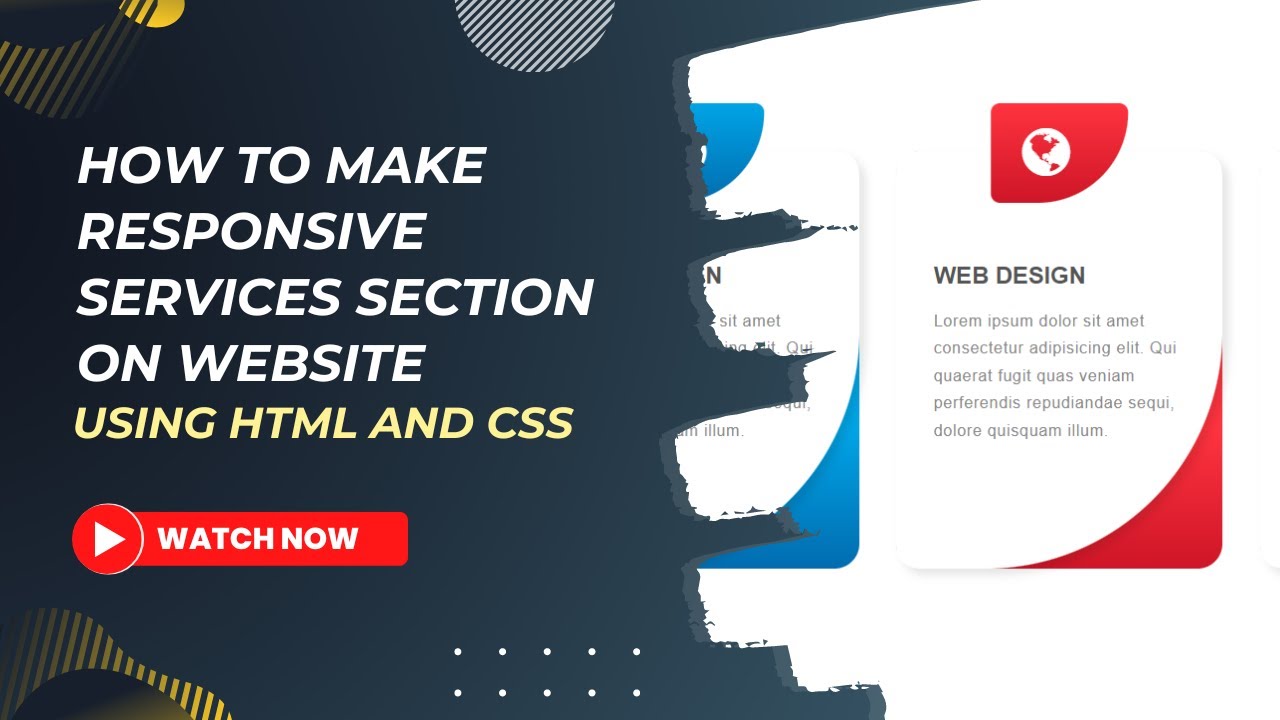 How To Create Responsive Services Section On Website Using HTML And CSS ...