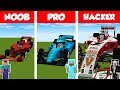 Minecraft NOOB vs PRO vs HACKER: F1 CAR HOUSE BUILD CHALLENGE in Minecraft / Animation