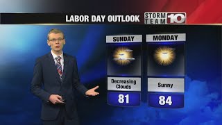 Sunday: Decreasing clouds, comfortable. High: 81°