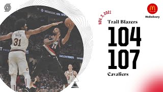 Trail Blazers 104, Cavaliers 107 | Game Highlights | Nov 3, 2021