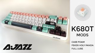 Ajazz K680T Build \u0026 Sound (Feker Holy Pandas, Case Foam, Krytox 205G00)