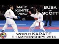 BRONZE. Male Kumite -75kg. BUSA (ITA) vs SCOTT (USA). 2016 World Karate Championships