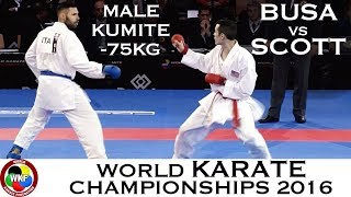 BRONZE. Male Kumite -75kg. BUSA (ITA) vs SCOTT (USA). 2016 World Karate Championships