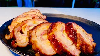 Bacon Wrapped Smoked Chicken Cordon Bleu