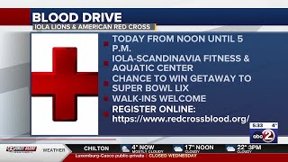 Blood drive in Iola Wednesday