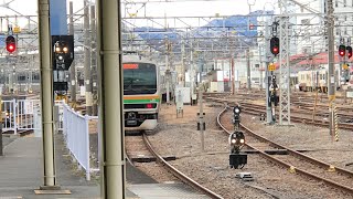 湘南新宿ライン東海道線直通快速国府津行き発車　Shonan-Shinjuku Line Rapid Service train for Kozu via The Tokaido Line