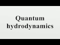 quantum hydrodynamics