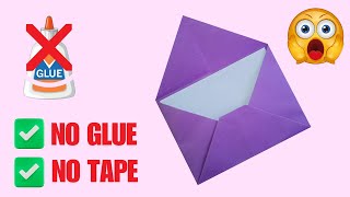 Make envelope card without Glue | How to make letter box without glue with paper | Envelope Card