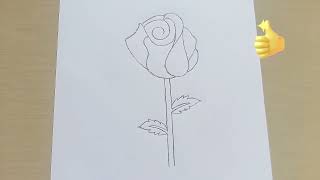 ROSE Drawing Easy 🌹| How to Draw a Rose step by step