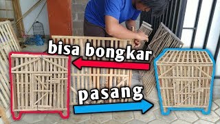 Proses awal pembuatan kandang ayam kampung barang bekas