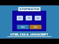 How to Create Stopwatch using HTML CSS JavaScript | Make JavaScript Stopwatch Step-by-Step Tutorial