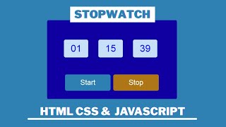 How to Create Stopwatch using HTML CSS JavaScript | Make JavaScript Stopwatch Step-by-Step Tutorial