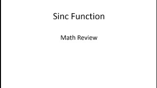 Math Foundations - sinc function