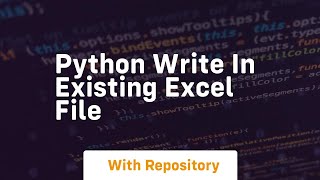 python write in existing excel file