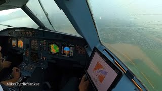 Airbus A321 landing in Stormy GENEVA (Cockpit View)