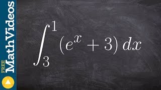 Evaluate the definite integral with e