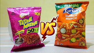 Comparison : Bingo Tedhe Medhe vs Kurkure Magic Masala #kurkure #tedhemedhe