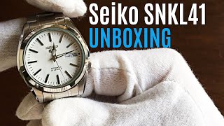 Seiko SNKL41 UNBOXING - Great Automatic Watch For 100 Dollars / Euros